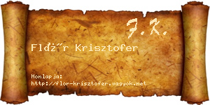 Flór Krisztofer névjegykártya
